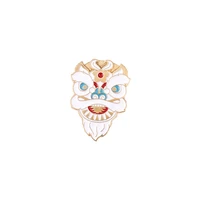 cartoon lion dance with lions head fashionable creative cartoon brooch lovely enamel badge clothing accessories
