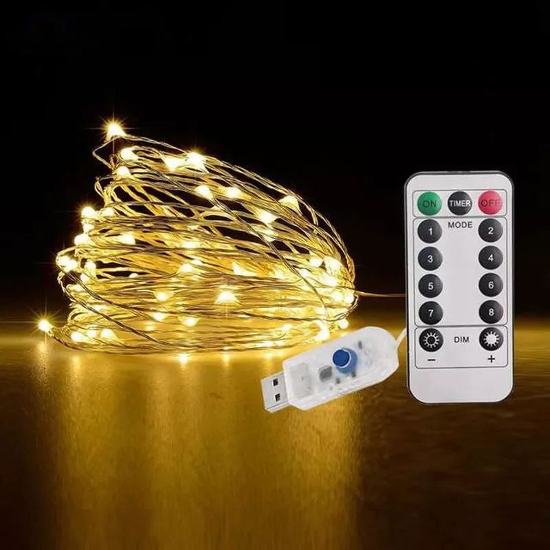 

10m 20m LED String Lights 8 Modes Remote Control Christmas Garlands Led Fairy Lights Garland Lights Outdoor Led Christmas Lights