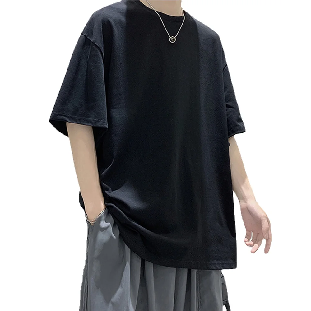 

100% Cotton Five Half Sleeve Men's Women Summer T-shirt Loose Short-sleeved Casual Basic Shirt O Neck Solid Color Oversize