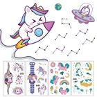 Водостойкая временная татуировка, наклейка, милый Единорог, искусственная татуировка, временные Мультяшные часы, Искусственные часы для детей, девочек
