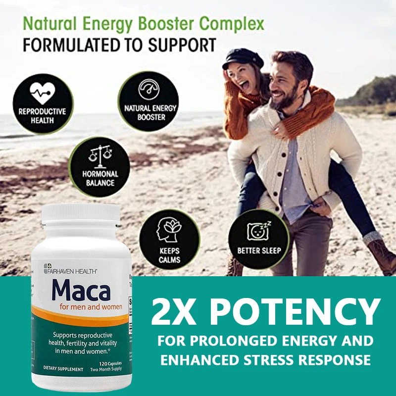 

Maca Root Capsules Powerful Natural Energy Improve Passion Performance for Men and Women Gelatinized for Fast Absorption