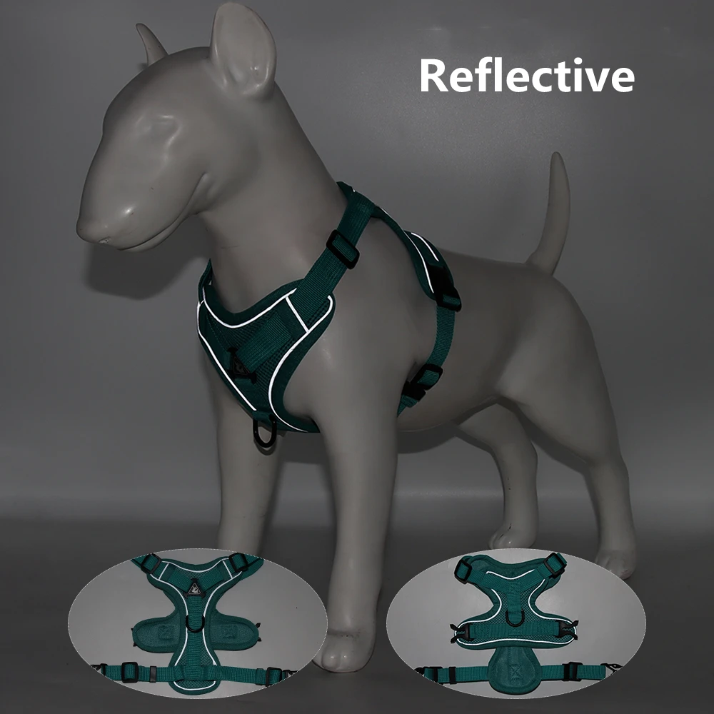 Шлейка для собак с поводком 150 см регулируемый светоотражающий дышащий жилет