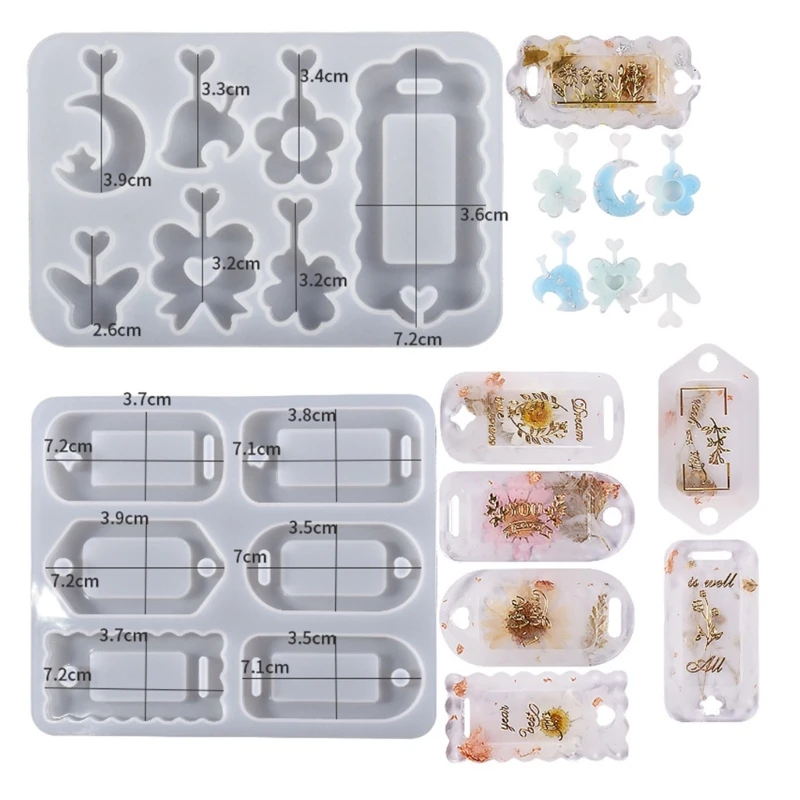 

R3MC Handmade Quicksand Silicone Mould Resin Shaker Mold DIY Craft Jewelry Beading Casting Mold Keychain Pendant Molds Craft