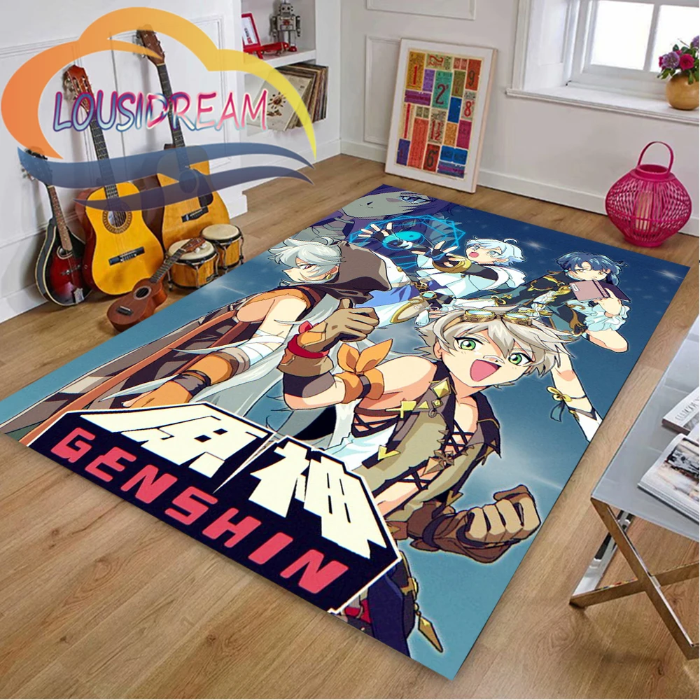 

Anime Adventure game wallpaper Genshin impact Pattern carpet games Living room soft rug Children's room fashion floor Mat