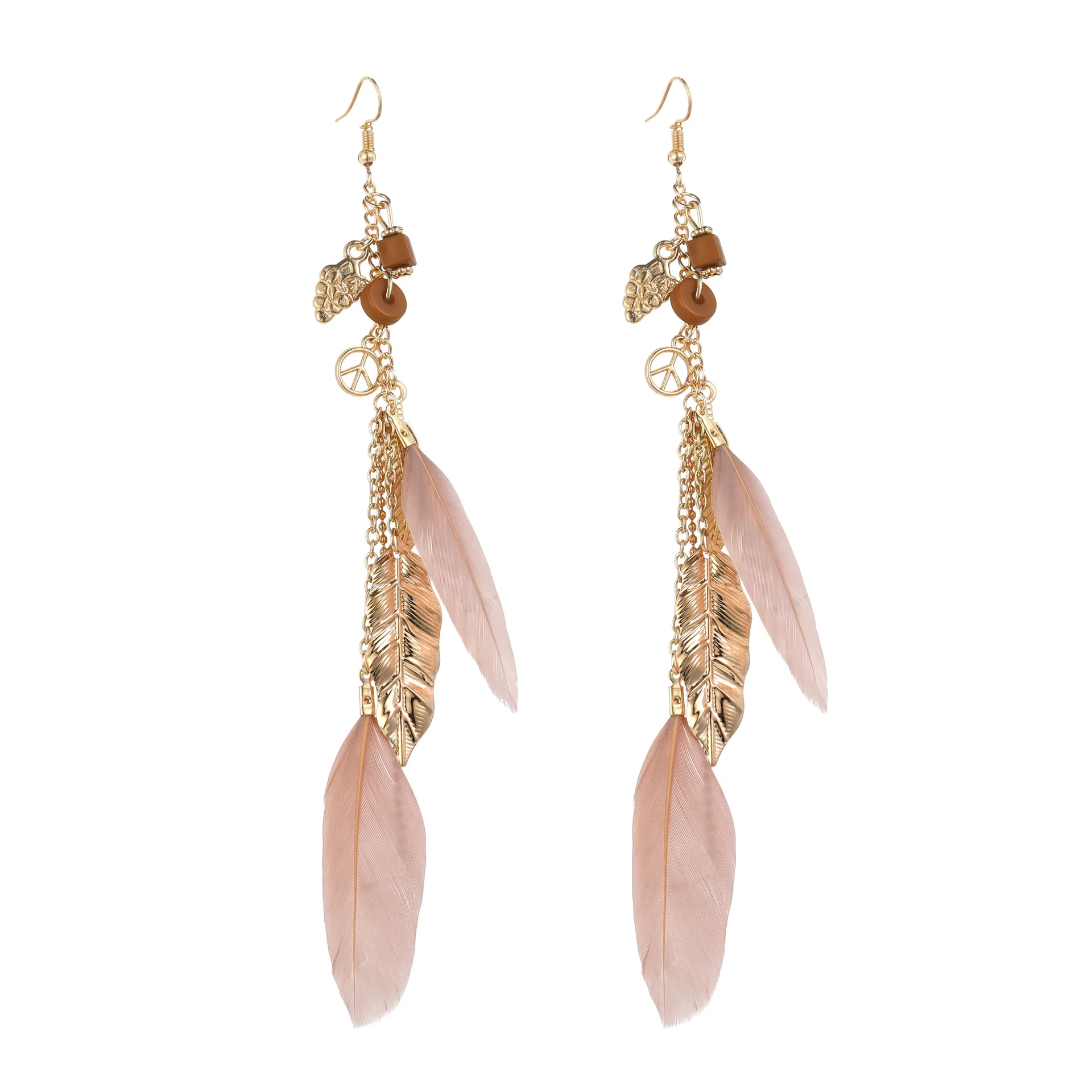 

Fashion Eardrop Bohemian National Wind Leaf Earrings Ornaments Retro Long Tassel Earrings Wholesale