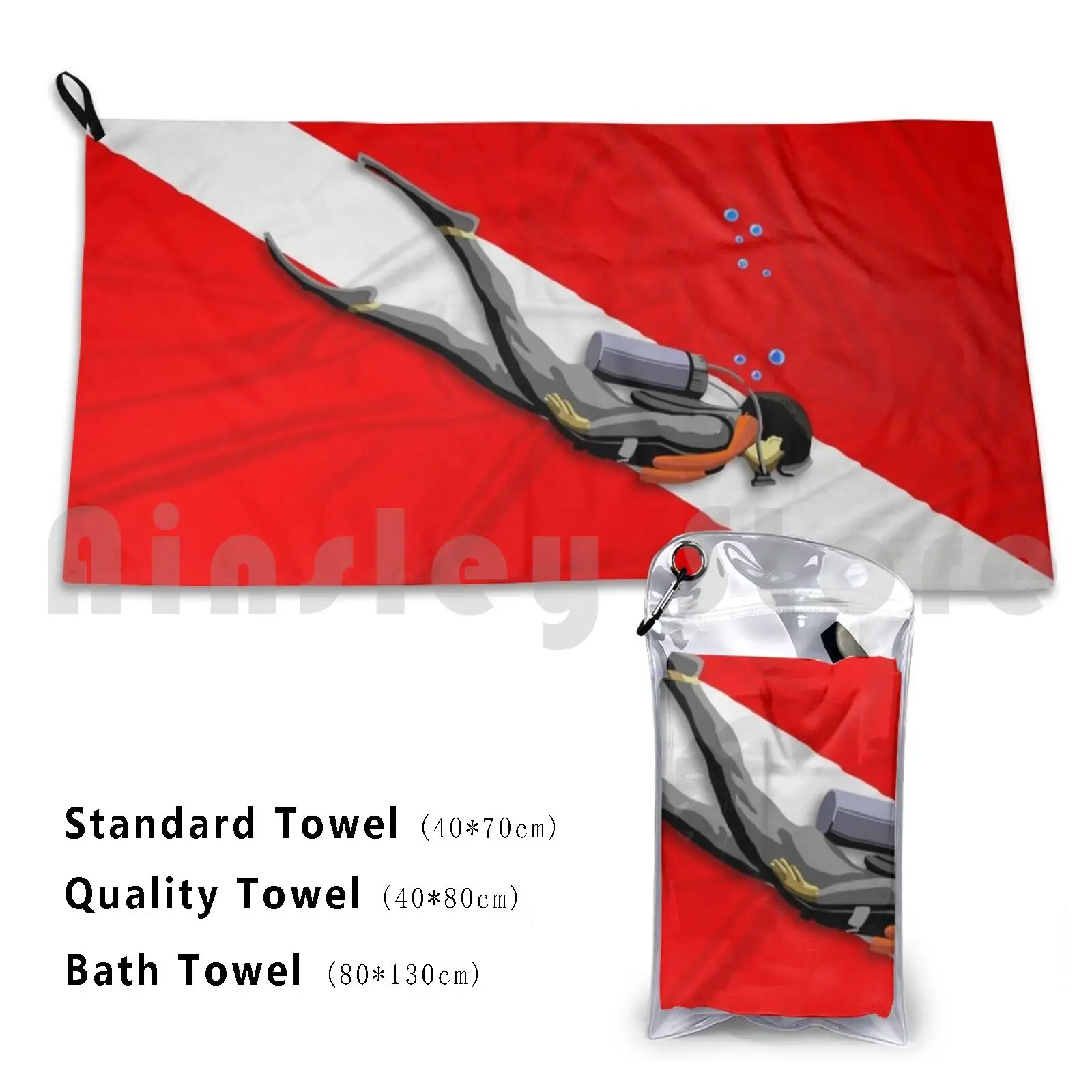 

Dive Flag Custom Towel Bath Towel Diver Scuba Snorkeling Dive Master Scuba Diver Dive Gear Diver Down Flag