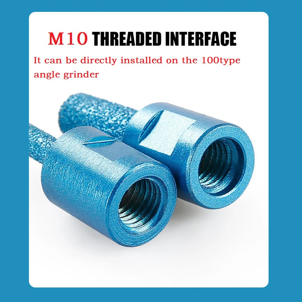 

1pc Vaccum Brazed Polishing Bit M10 Thread Hole Diamond Finger Bit Milling Cutter For Ceramic Tile Grinding Angle Grinder Parts