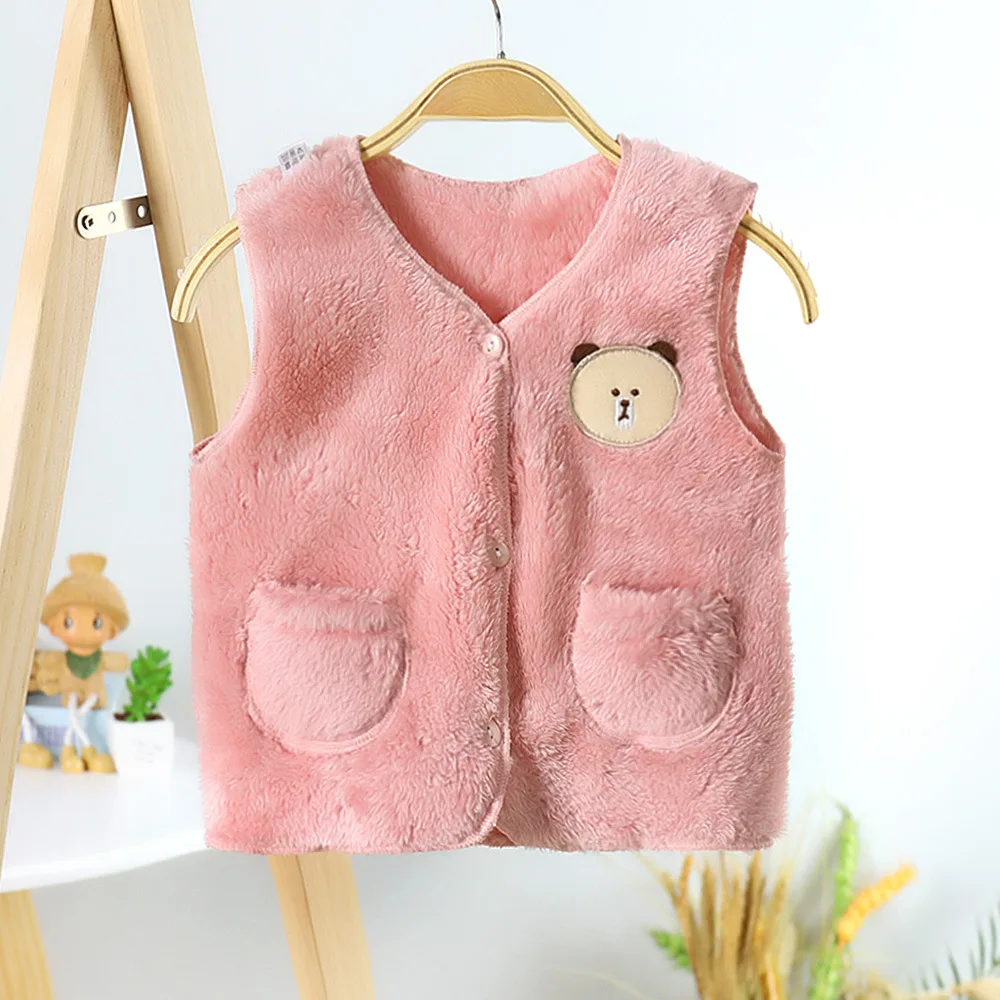 

Winter Newborn Clothes Solid Color Vest 2022 Baby Girls Boys Thicken Warm Waistcoat Kid Outerwear Children Teens Cotton Jackets