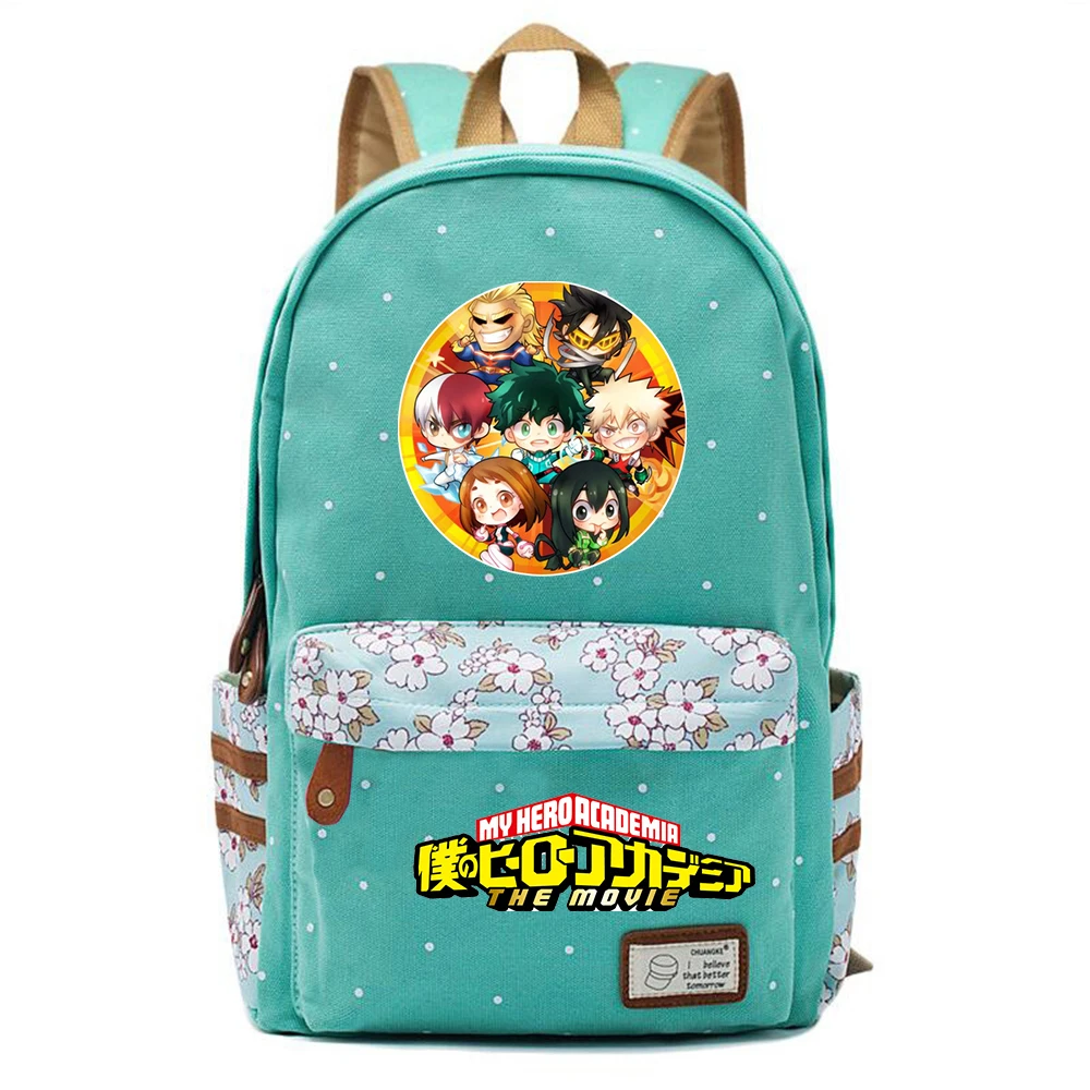 

My Hero Academia Teenger Green Packsack Casual Backpack Unisex Student Cartoon Schoolbag High Quality Knapsack Travel Laptop Bag