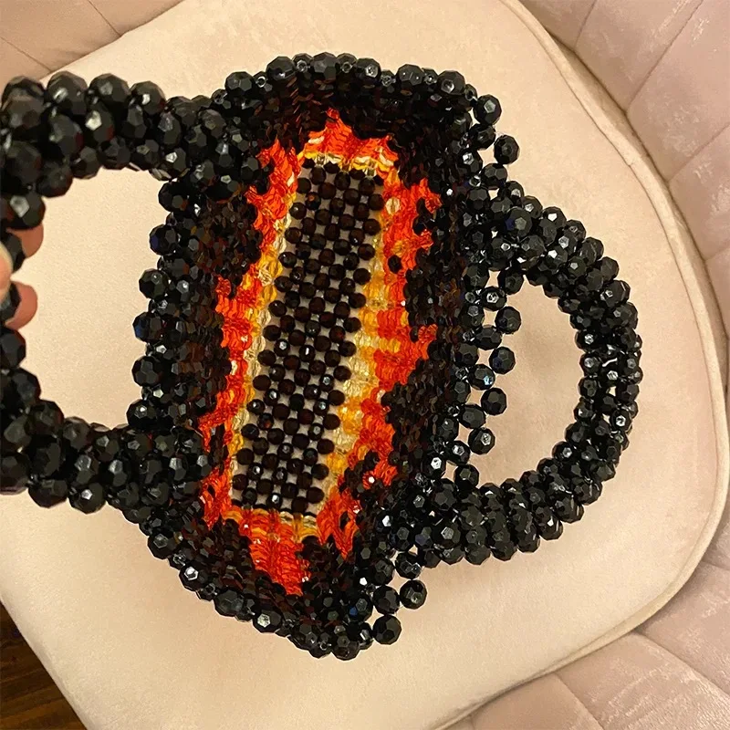 2024 сумка с бусинами изображением вулкана дизайнерские сумки для отпуска женщин