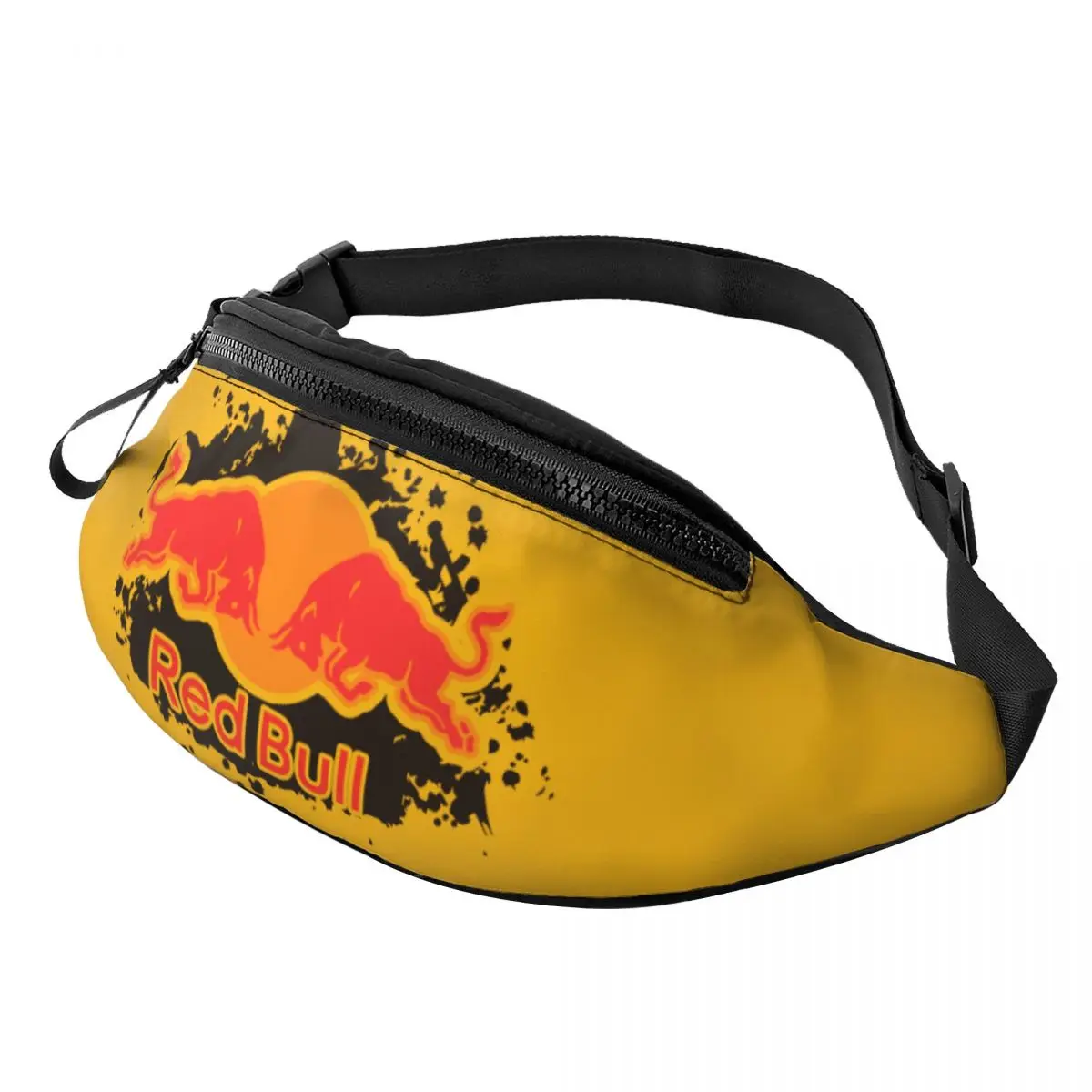 

Fashion Red Double-Bull Fanny Pack Men Women Crossbody Waist Bag for Traveling Phone Money Pouch