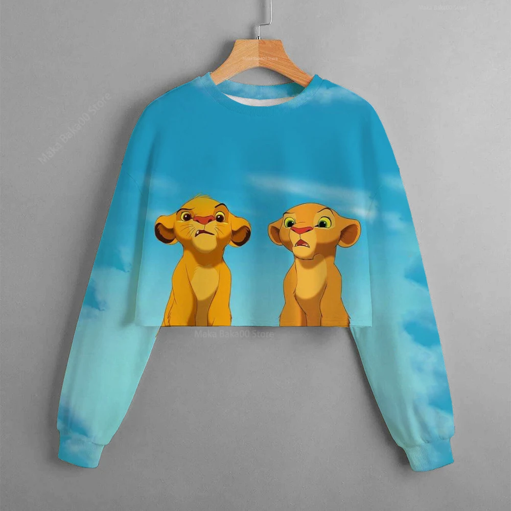 

Casual New Autumn and Winter Disney Children's Clothing Print Girls Short Hoodie Sweater Simba The Lion King Cute Top