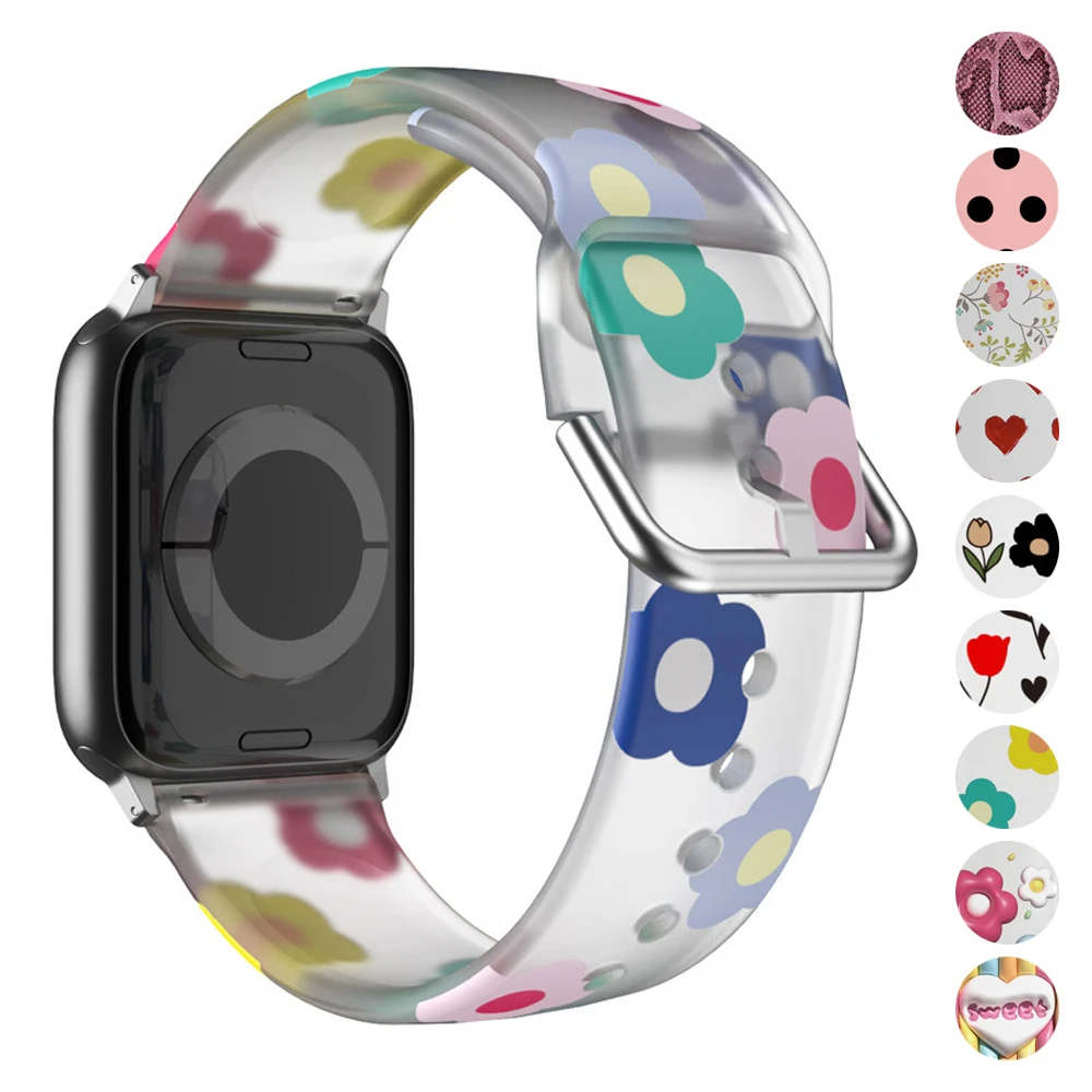 Ремешок с принтом для Apple watch Band 40 мм 44 49 45 38 41 аксессуары браслетов iWatch series 8 7 6 5 4 3 SE