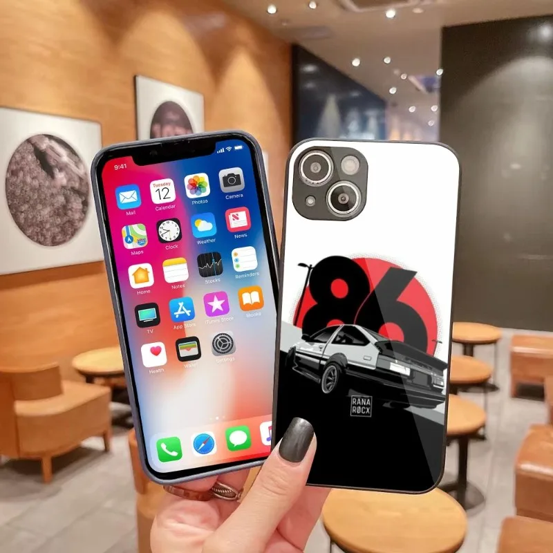 

Чехол для телефона аниме Initial D TAKUMI для iPhone 14, 13, 12, 11 Pro Max, X, XR, XS, 8, 7 Plus, чехол для телефона из жидкого стекла