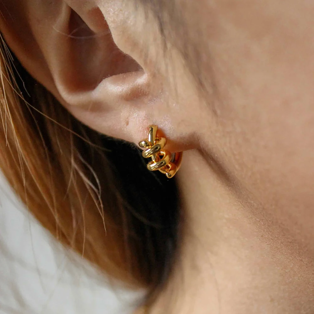 Золотые серьги-кольца SLOONGJEWELRY