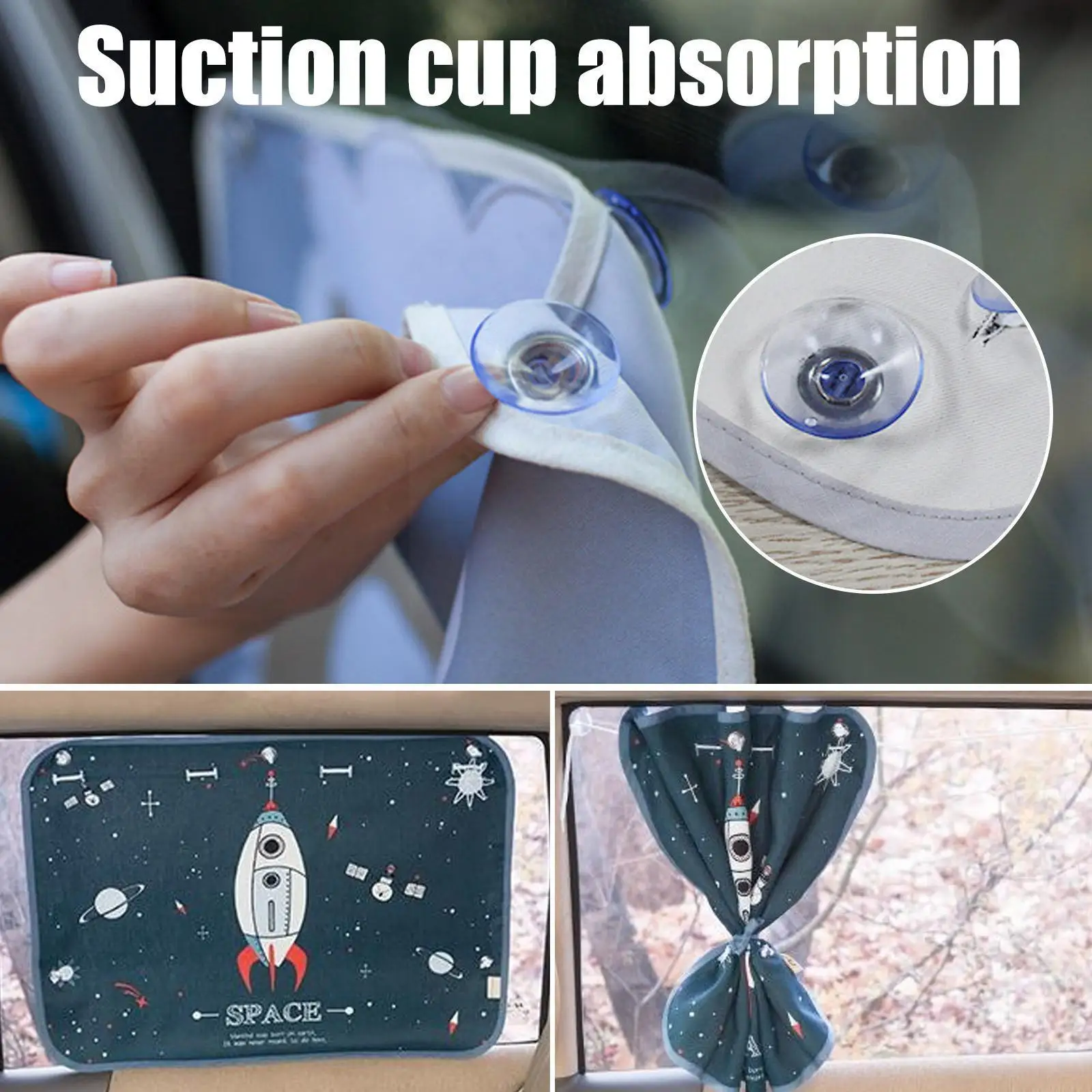 

Suction Cup Car Sun Shade Cartoon Car Cover Rear Side Window Curtain Film Car Sunshade Visor Heat UV Protection For Kids N2H9