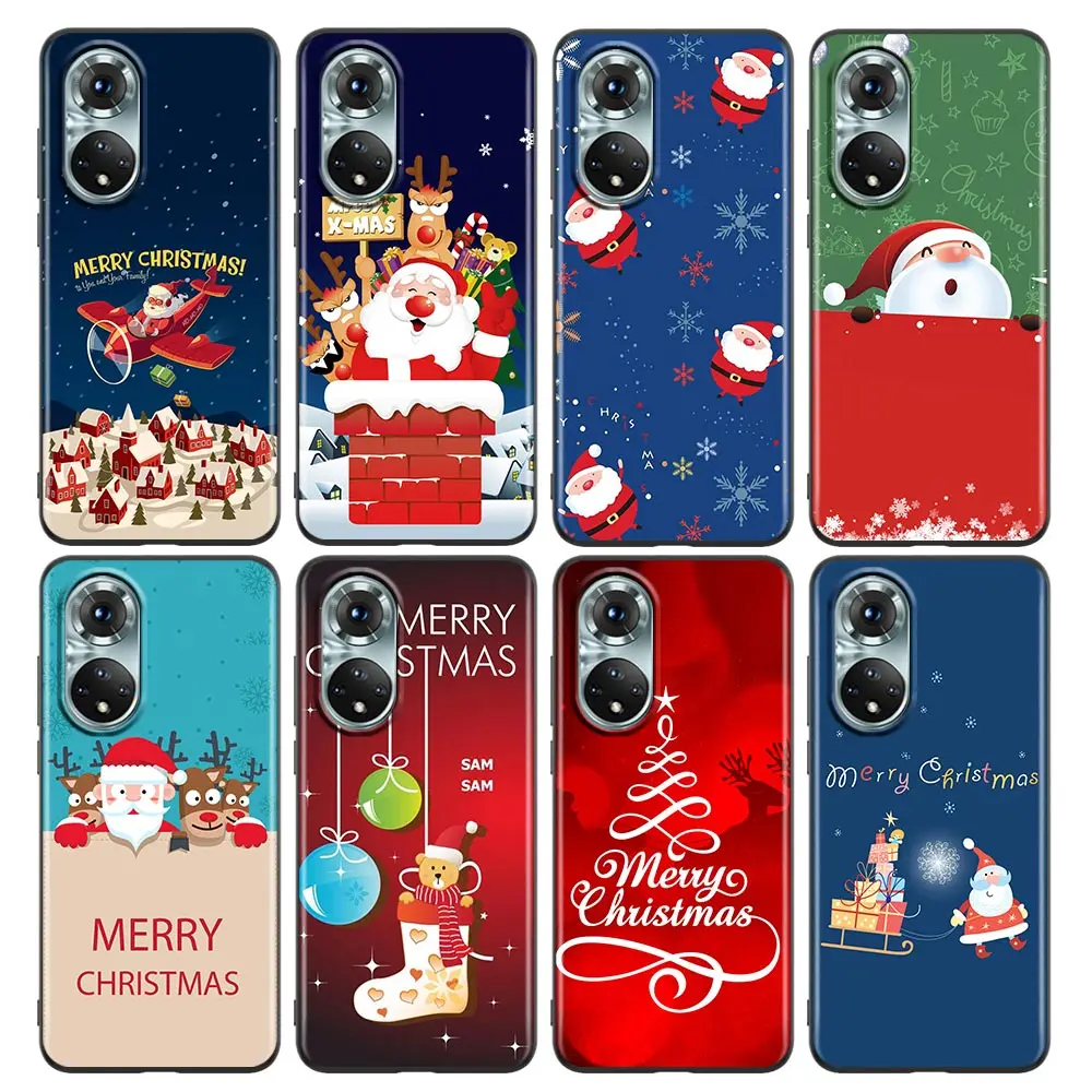 

Merry Christmas Santa Claus Elk Phone Case For Honor X8 60 8X 9X 50 30i 21i 20 9A Play Nova 8i 9 SE Y60 Magic4 5G Pro Lite Cover