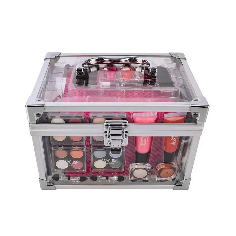 

All In Makeup Kit For Women With Portable Case Cosmetics Set With Eye Shadow Palette Lip Balm Blush