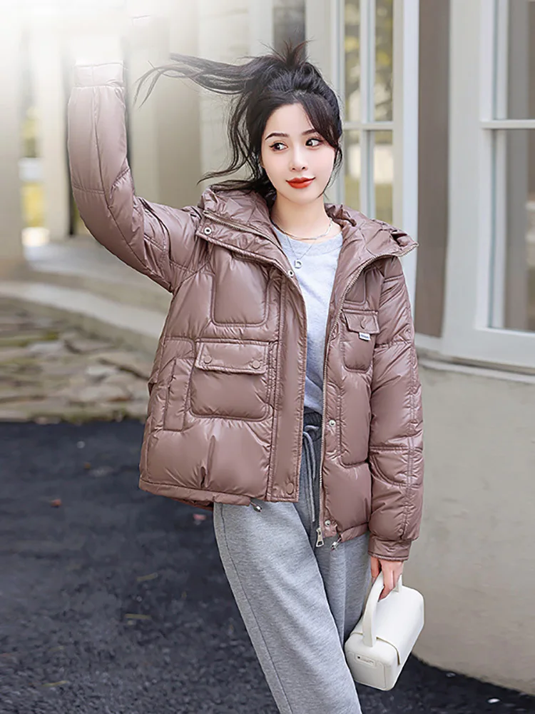 2022 New Women Winter Puffer Parka Hooded Female Warm Thicken Coat Clothes Korean Style Loose Oversize Ladies Jacket