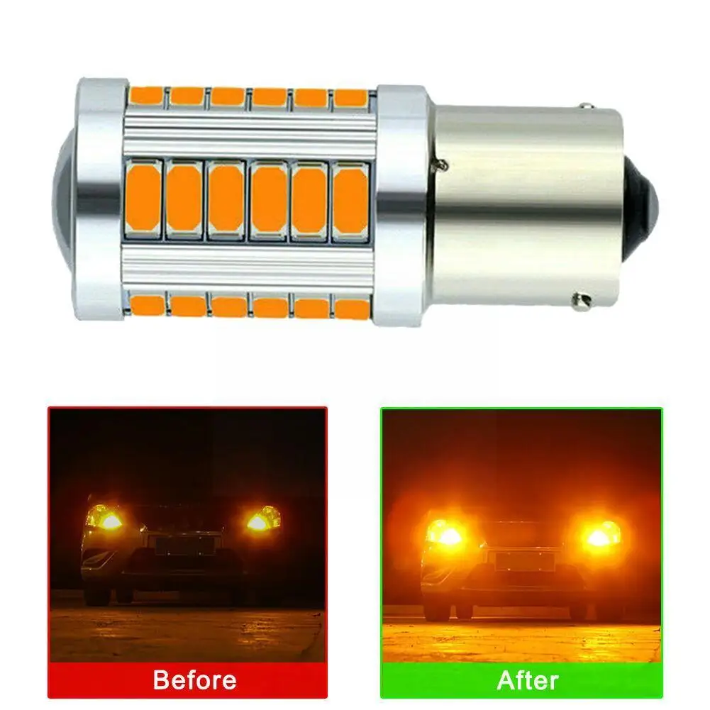 1 шт. 1156py 7507 Py21w Bau15s 33 Smd 5630 5730 Светодиодная желтая автомобильная лампа передний