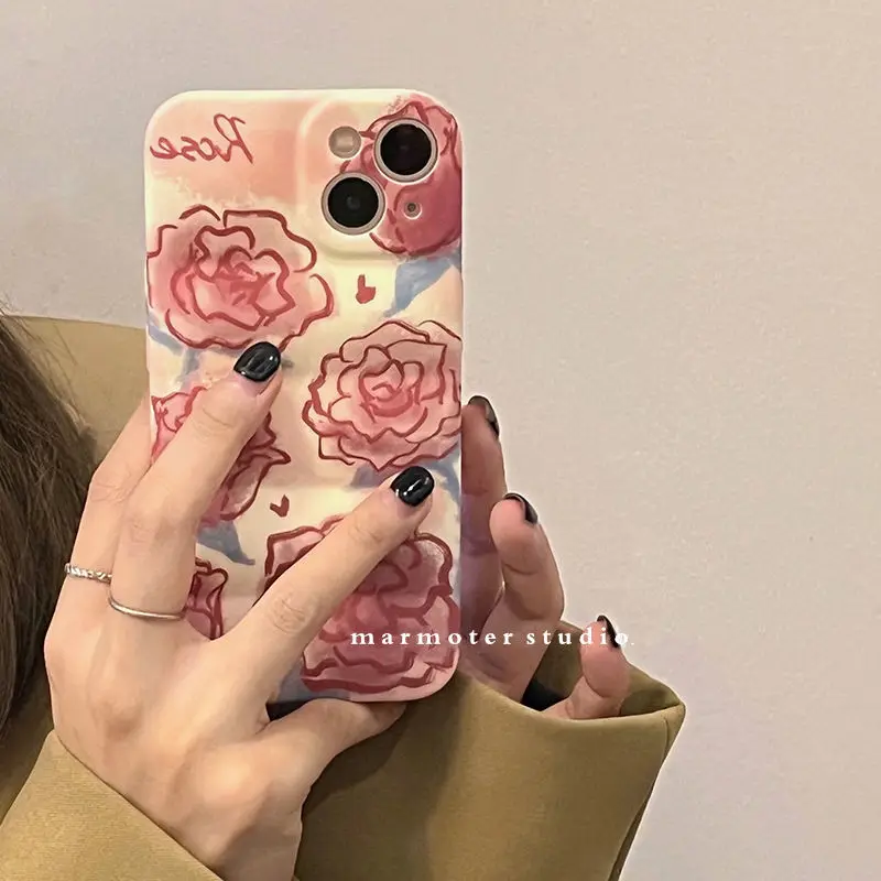 

Lovely fashion oil painting Phone Case For iPhone 12 13 Pro Max 11 Pro X XR XS Max 8 7 Plus Soft Grind arenaceous Back Cover
