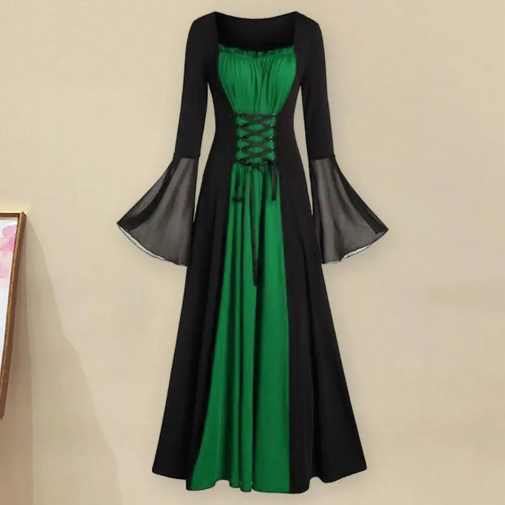 

Женское платье в готическом стиле, облегающее платье с квадратным вырезом и длинным рукавом