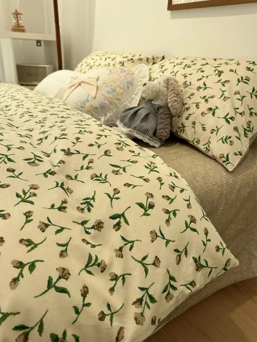 

Vintage elegant pastoral flower bedding set girl,twin full queen floral cotton home textile bed sheet pillow case quilt cover