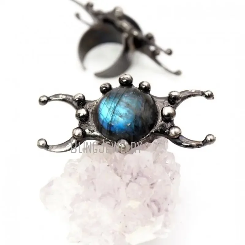 10 шт. тройное кольцо с фазой Луны богиня для женщин и мужчин коктейльное