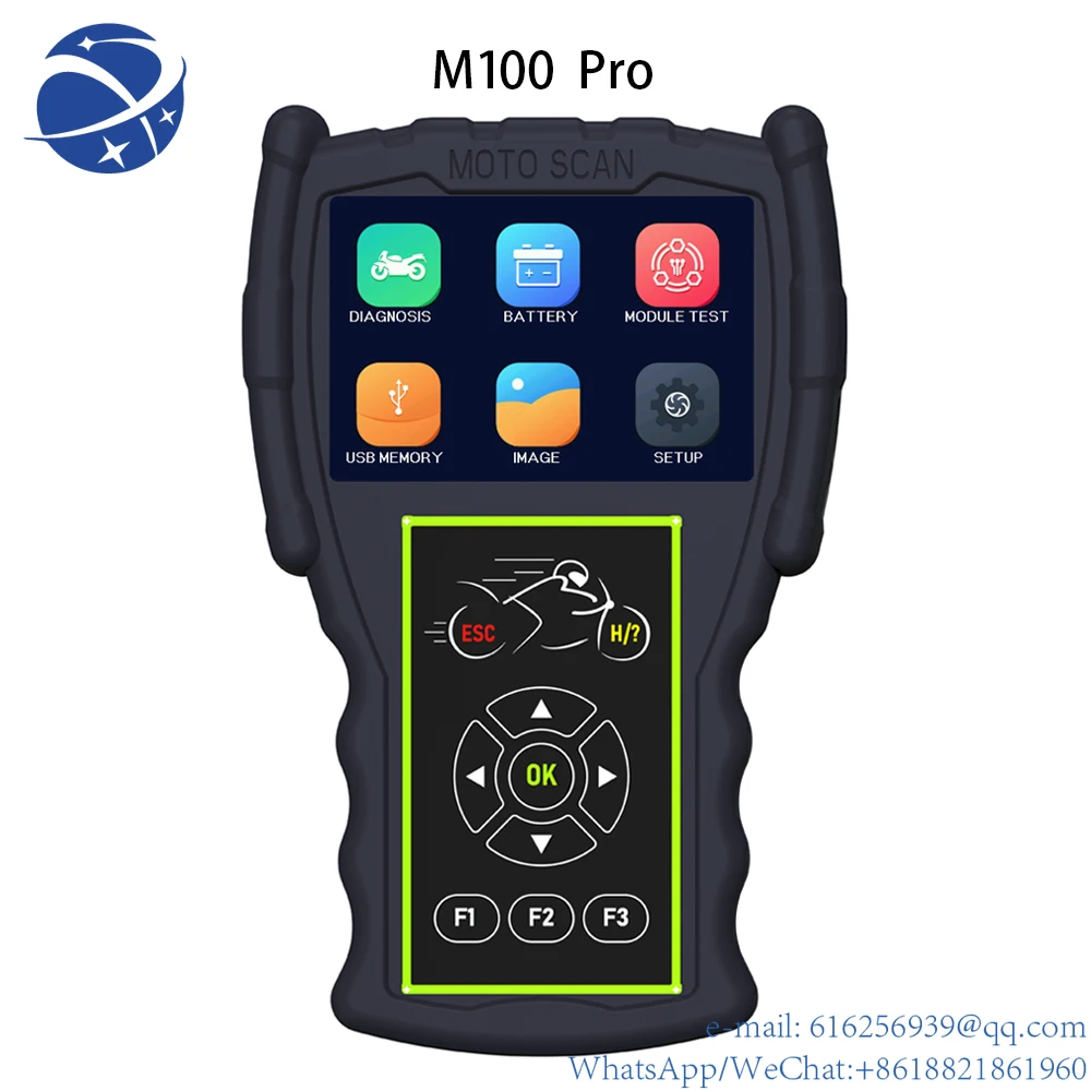 

Диагностический сканер для мотоцикла в наличии M100 Pro, диагностический инструмент с функцией D87D88, тестер батареи OBD, диагностика мотоцикла