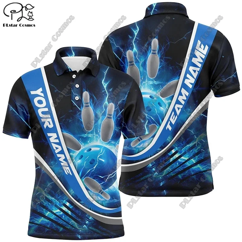 Новинка персонализированная рубашка-поло с 3d-рисунком боулинга футболка-поло