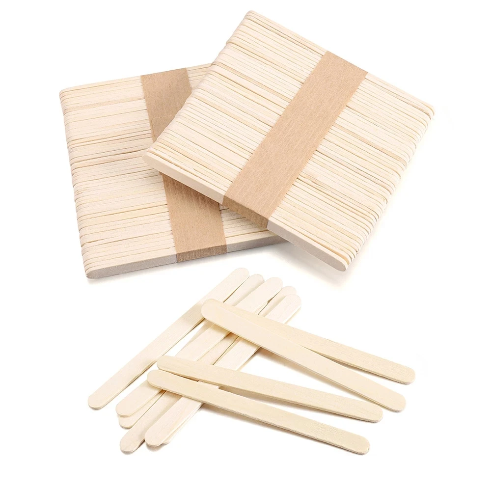 

50/100pcs Ice Cream Popsicle Sticks Natural Wooden Sticks Ice Cream Spoon Hand Crafts Art Ice Cream Lolly Cake Tools
