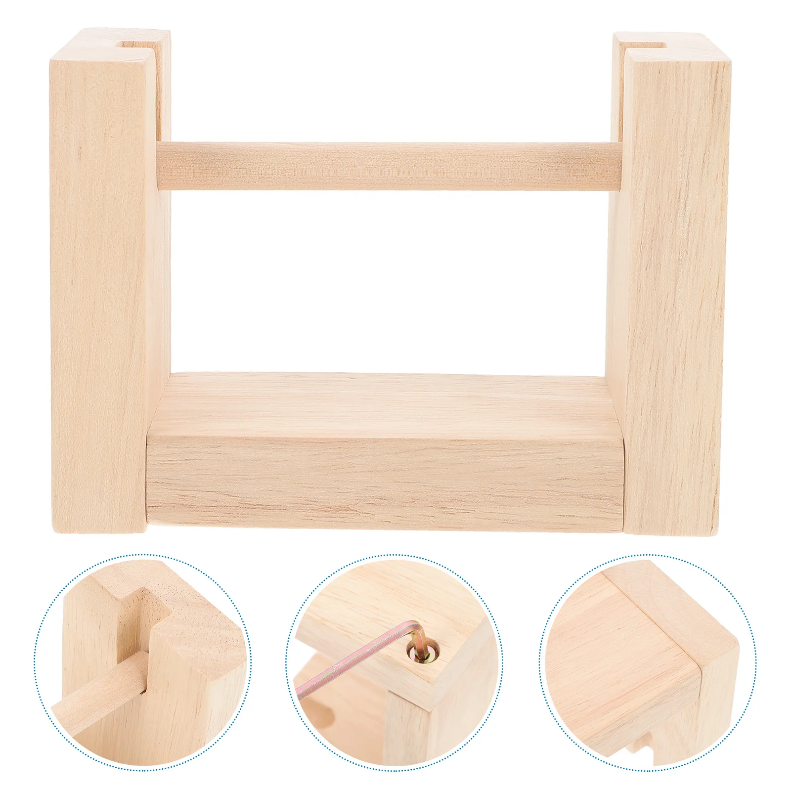 

Rotatable Wooden Bobbin Spool Holder Thread Ribbons Sewing Twine Dispenser Rack