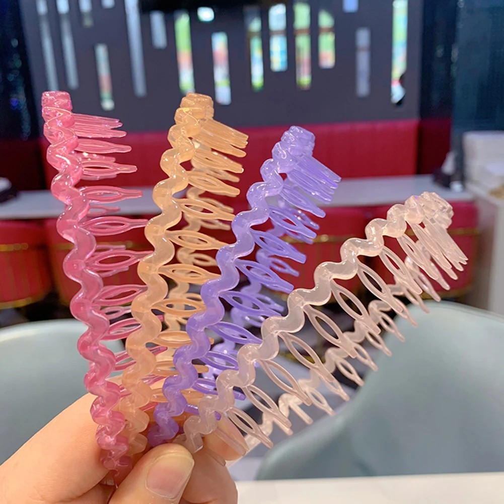 

Headwear Styling Tools Candy Color Toothed Antiskid Hairband Hair Accessories Braided Hairbands Clips for Girls