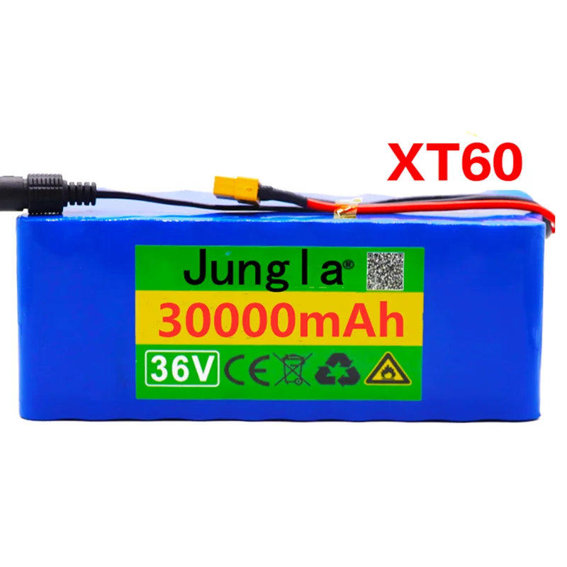 

36V 10S4P 30Ah 500W High Capacity 42V 18650 Lithium Battery Pack 30000mAh Electric Bicycle Scooter with BMS XT60 Plug