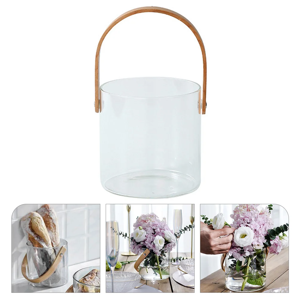 

Glass Ice Cube Container Chilling Bucket Storage Tub Beverage Household Holder