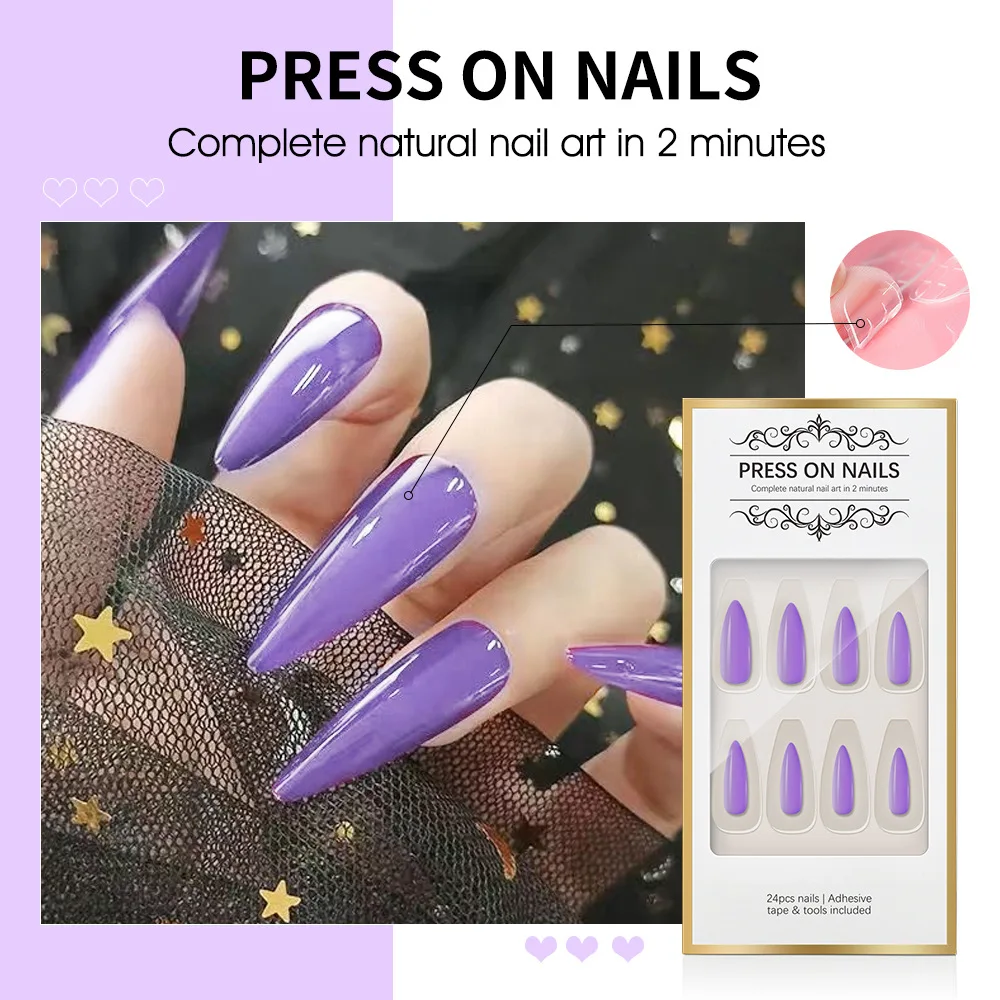 

Новый набор для ногтей, яркий, очень длинный, заостренный, без уплотнения, различные цвета