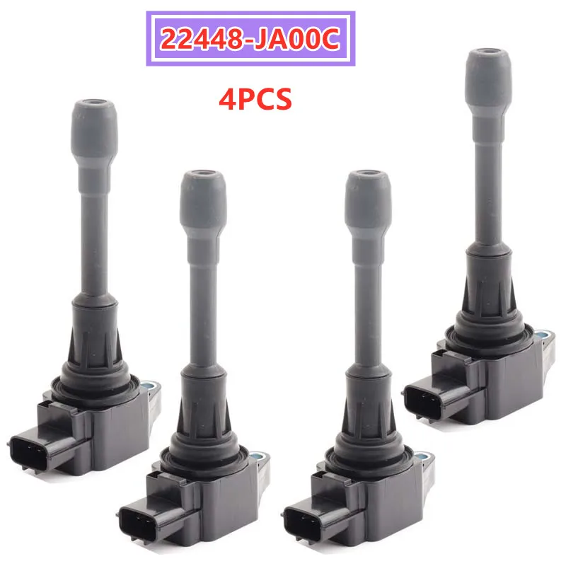 

4PCS 22448-JA00C 2007-15 Ignition Coil For Nissan TIIDA Cube Altima Rogue Sentra Versa Micra X-Trail Qashqai Infiniti M56 FX50