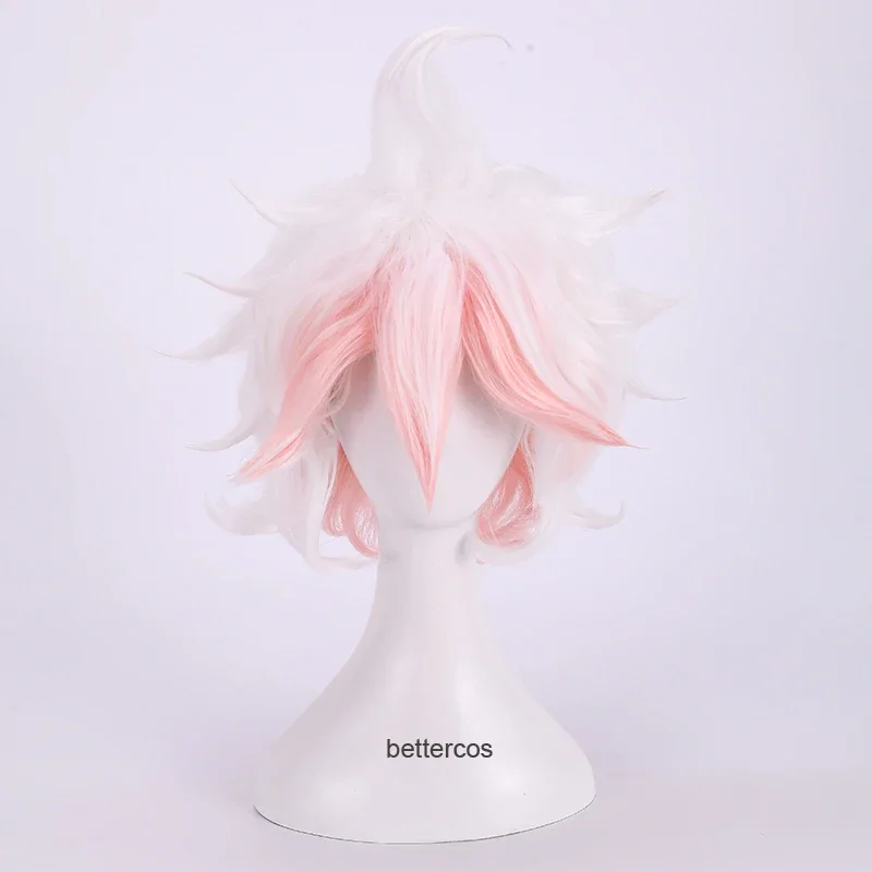 Danganronpa Dangan Ronpa Nagito komaeda парик для косплея короткий градиент Белый розовый вьющиеся