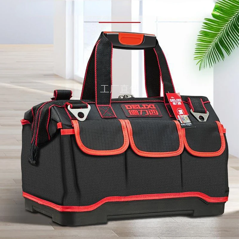 Large Space Multi Function Tool Bag Multi Pocket Waterproof Anti Fall Storage Bag 1680D Oxford Cloth Electrician Bag Packaging