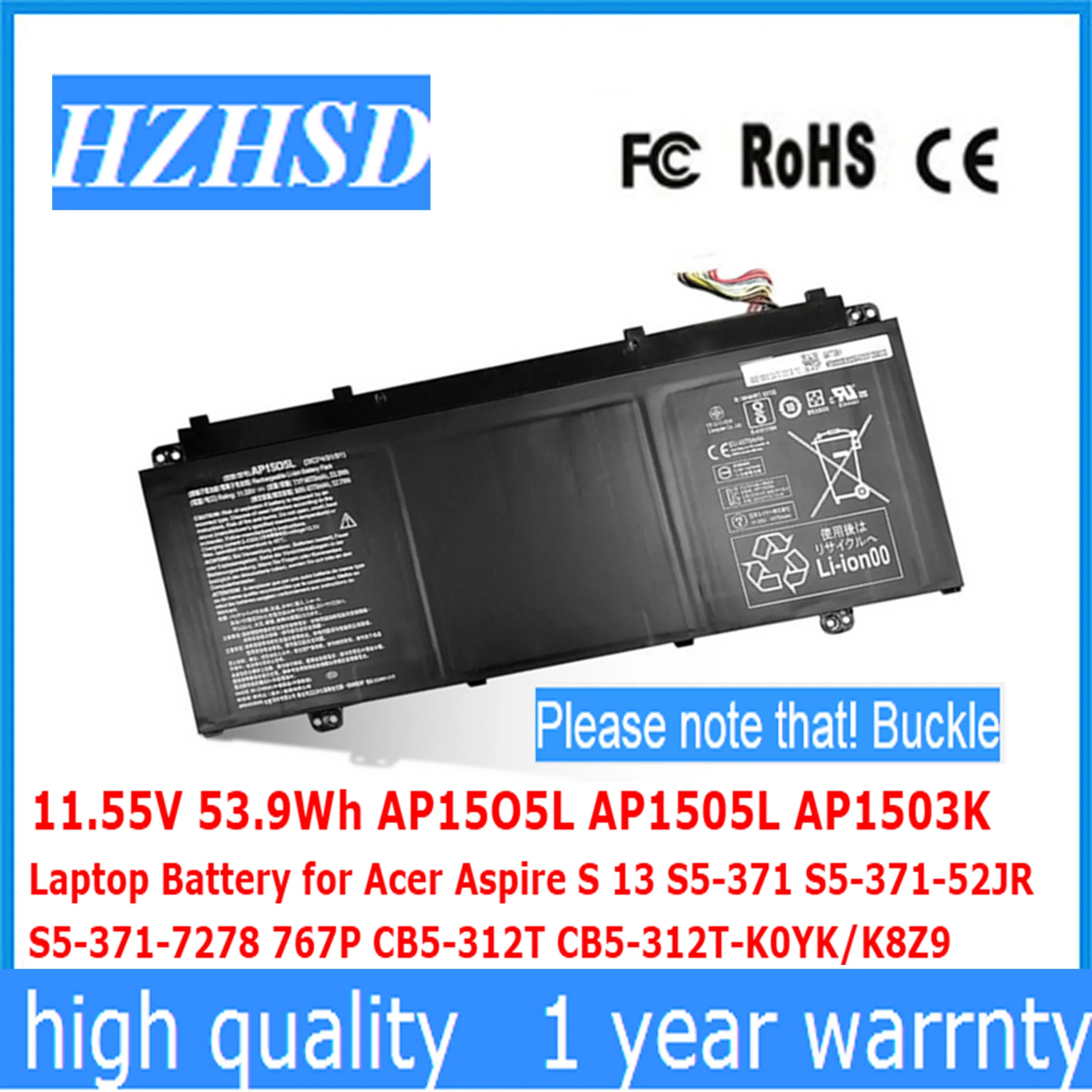 11 55 В 53 9 Втч AP15O5L AP1505L AP1503K Аккумулятор для ноутбука Acer Aspire S 13 S5-371 S5-371-52JR S5-371-7278 767P