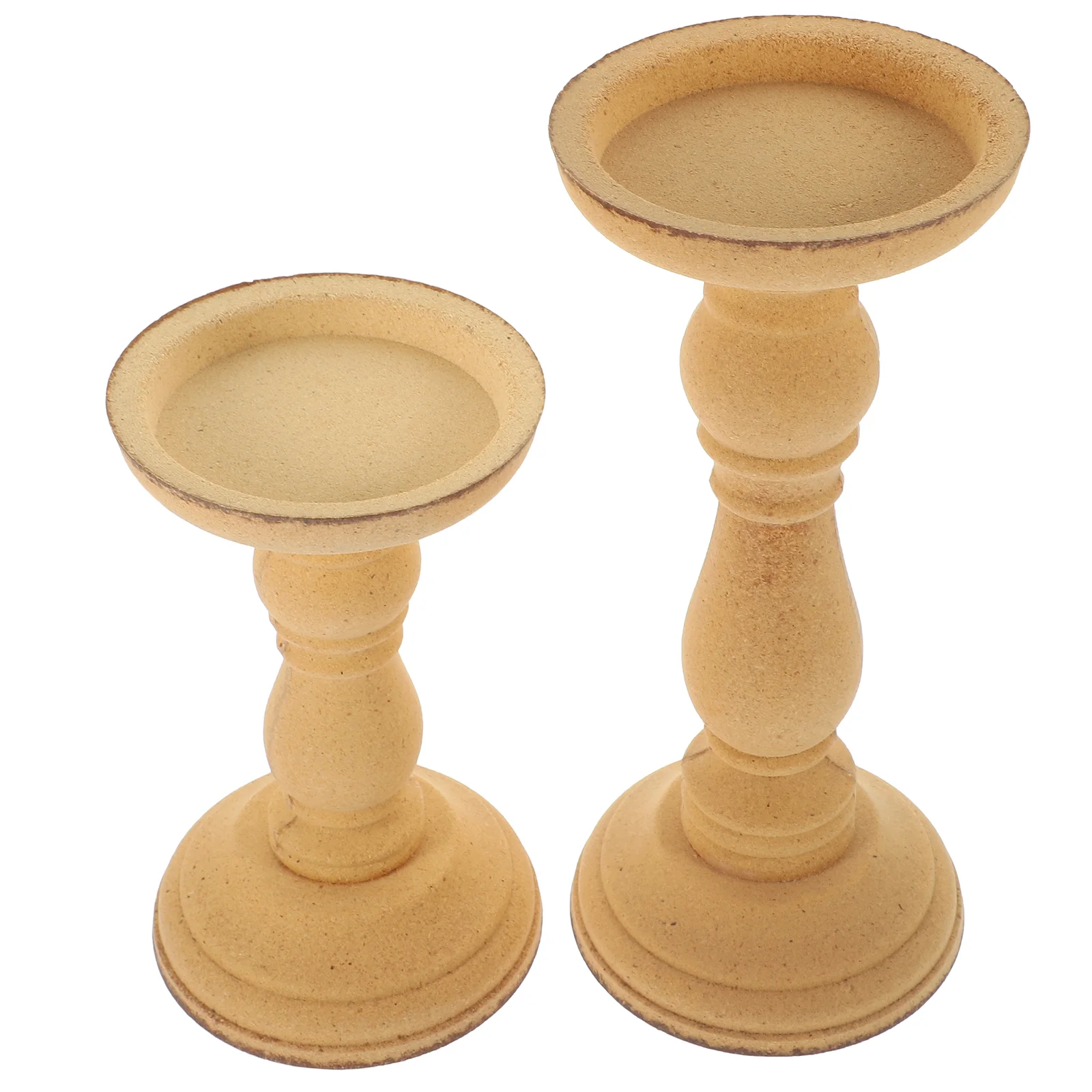 

2Pcs Wooden Holders Candlestick Holders Rustic Pillar Holder