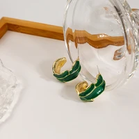 vintage fashion silver needle drop oil geometric earrings fashion c hoop earrings for women party jewelry gifts