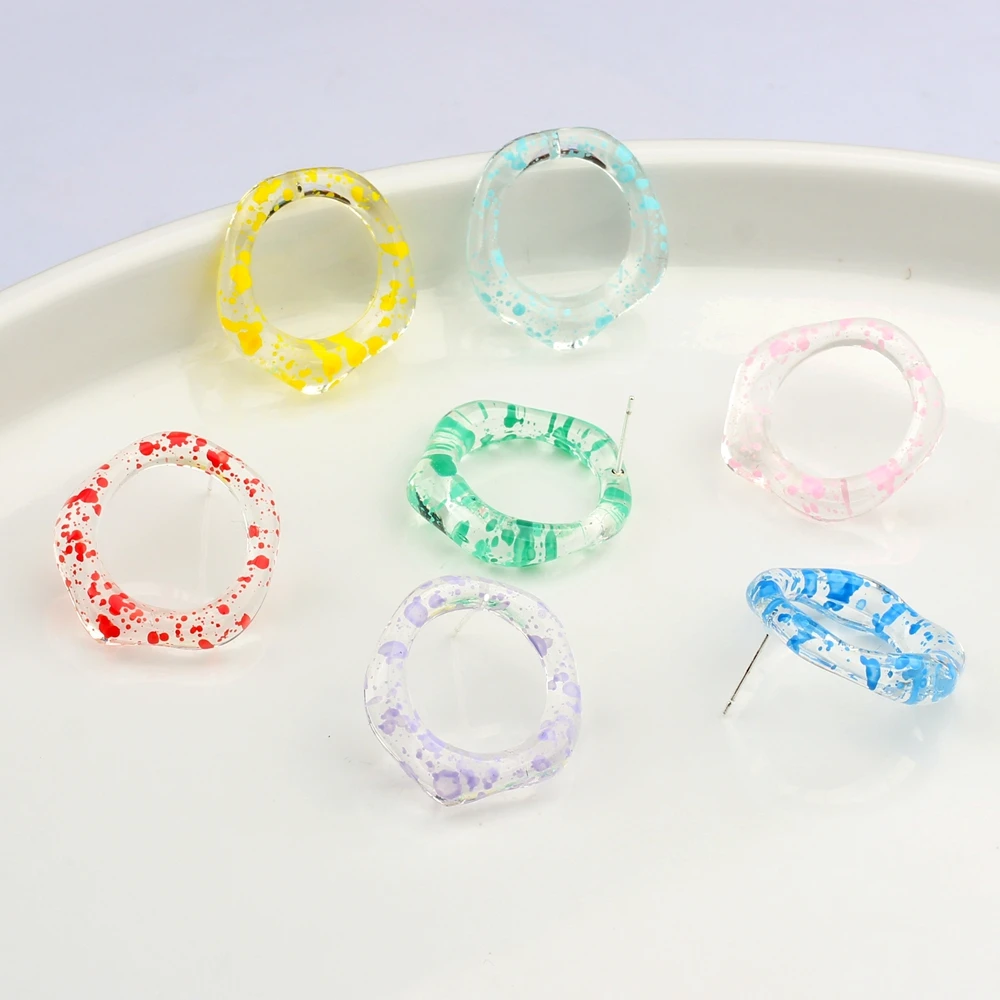 

Акриловые полимерные креативные геометрические полые базовые серьги карамельного цвета СОЕДИНИТЕЛЬ 6 шт./лот для «сделай сам» модные серьг...