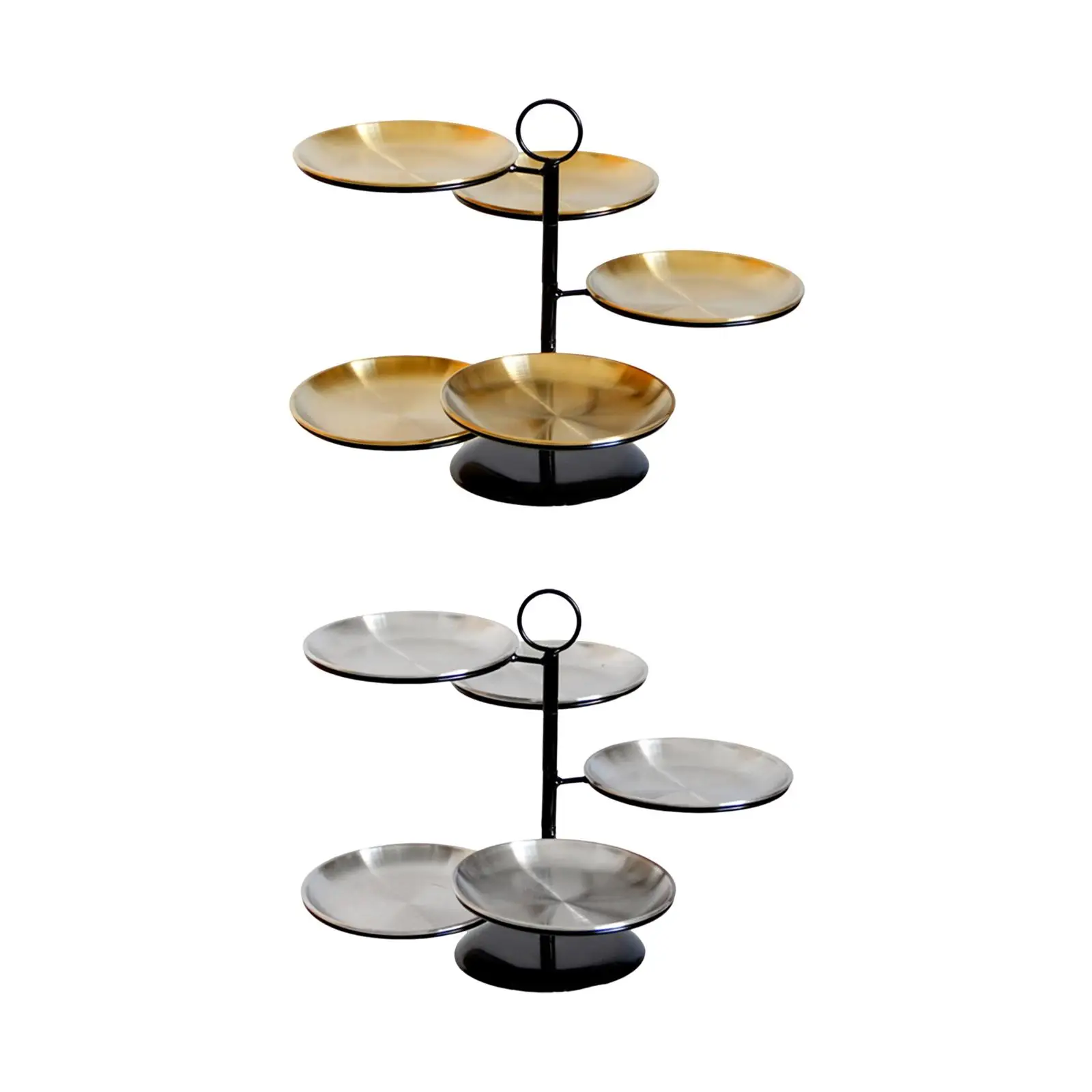 

Dessert Stand 5 Plate Stainless Steel Centerpiece Buffet Fruit Snack Plates for Birthday Commercial Wedding Party Housewarming