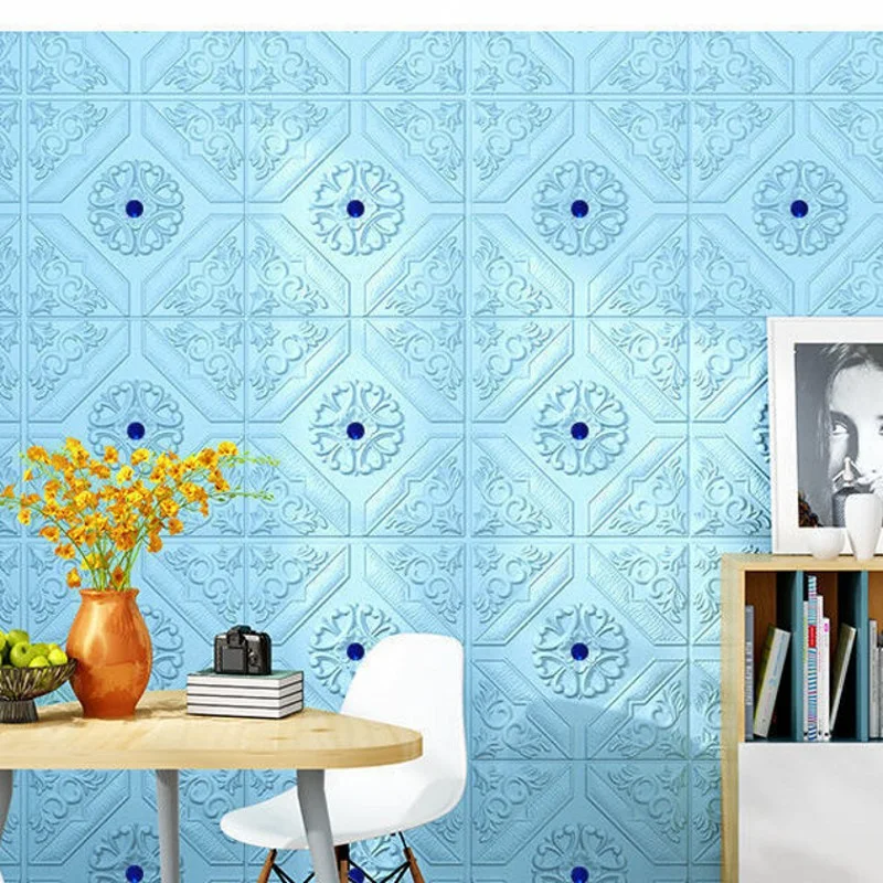 3D наклейки на стену самоклеящиеся обои из пеноматериала сделай сам для потолка