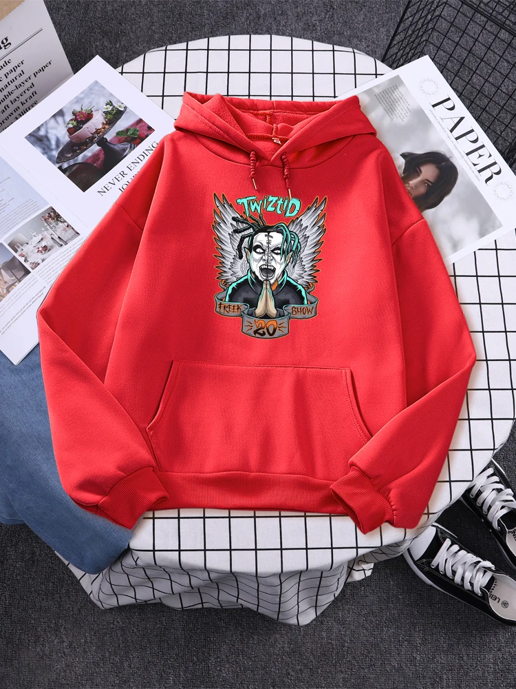 

Twiztid Freek Show Wings Dreadlocks Mask Man Printing Female Hoody Fashion Hip Hop Pullover Street Style Clothing Woman's Hoodie