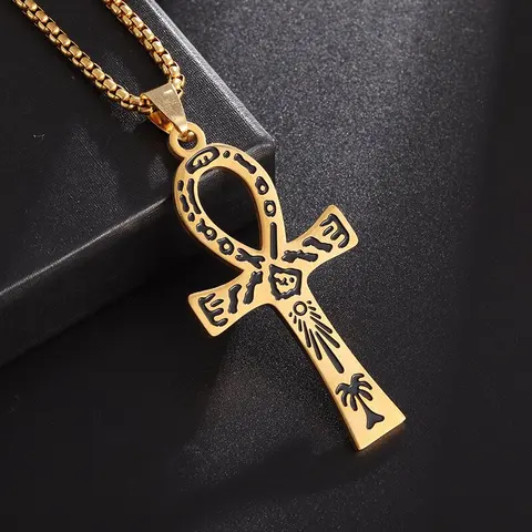 Ожерелье с кулоном в виде креста на Анкх для мужчин и женщин