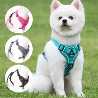 puppy dog harness vest and leash set adjust nylon cat harness reflective breathable mesh pet chest straps for small medium dogs