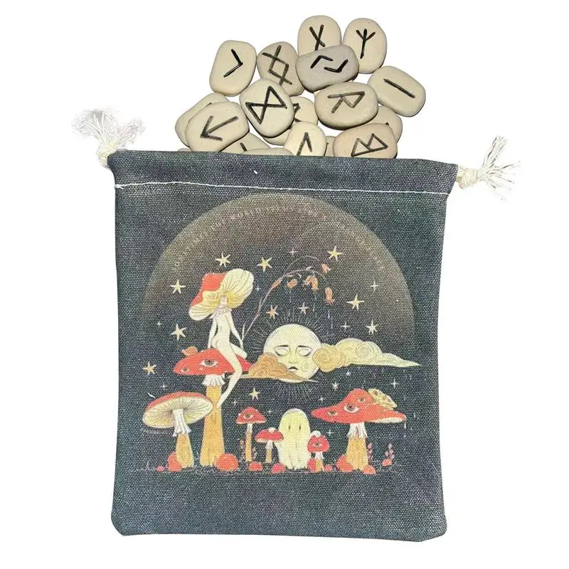 

Tarot Card Storage Bag Soft Tarot Dice Bag With Drawstring Mushroom Goddess Sports Card Party Favor Storage Bag Runes Jewelry