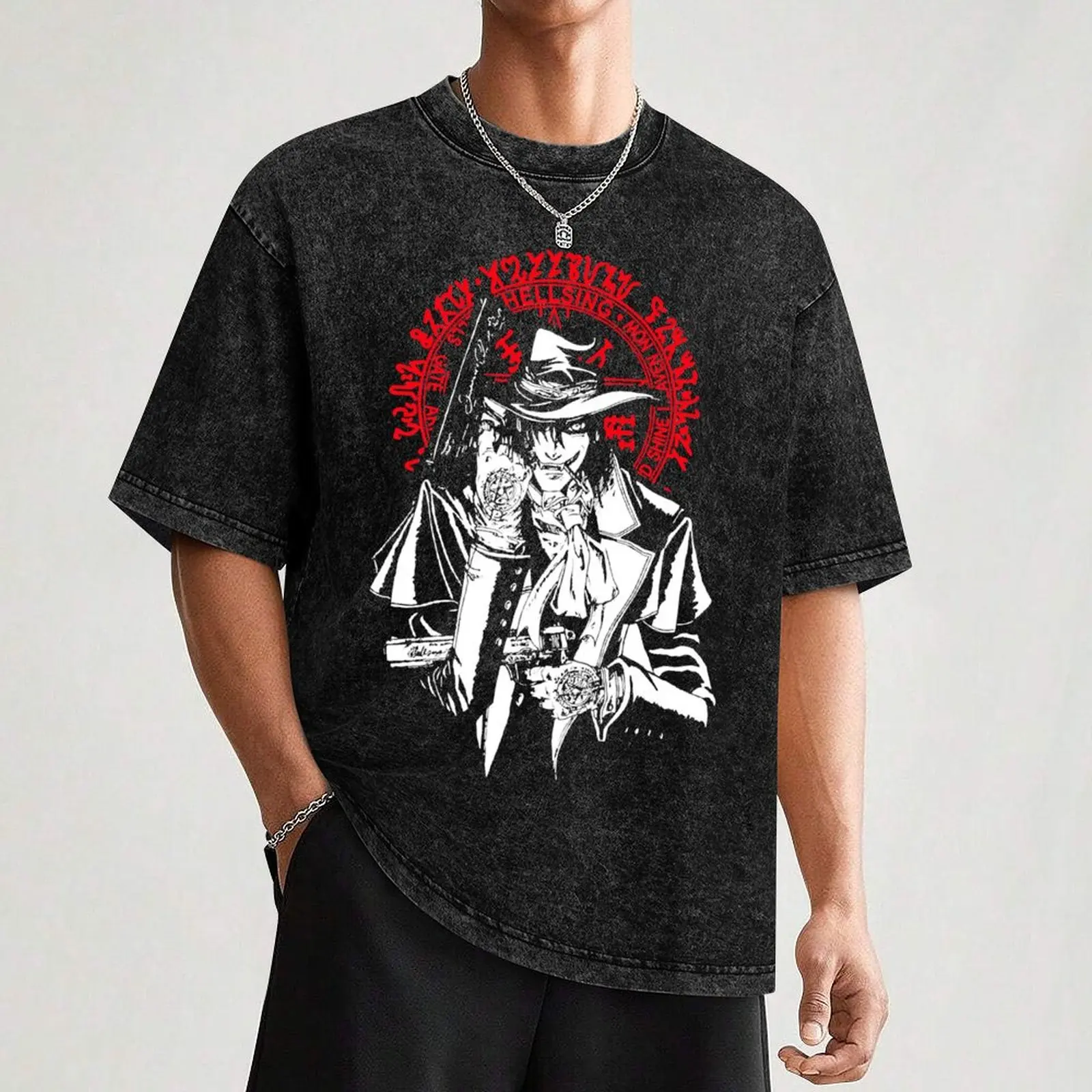 Футболка Hellsing Alucard рубашки с рисунком незаменимая футболка мужская одежда